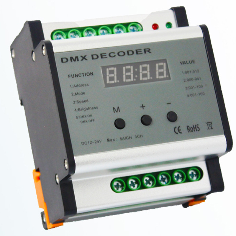 DMX700 DC12V-24V DMX512 Decoder, DMX 3 Channel LED Rail Decoder
